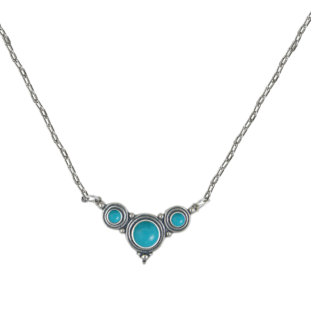 Sterling Silver Gemstone Necklace With Turquoise